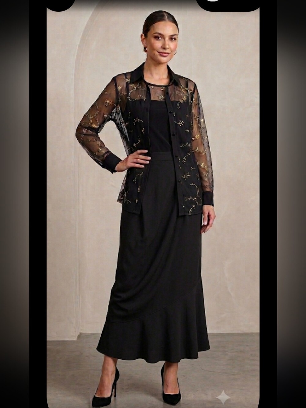 very nice Polyester skirt set